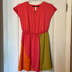Kensie Color Block Keyhole Dress